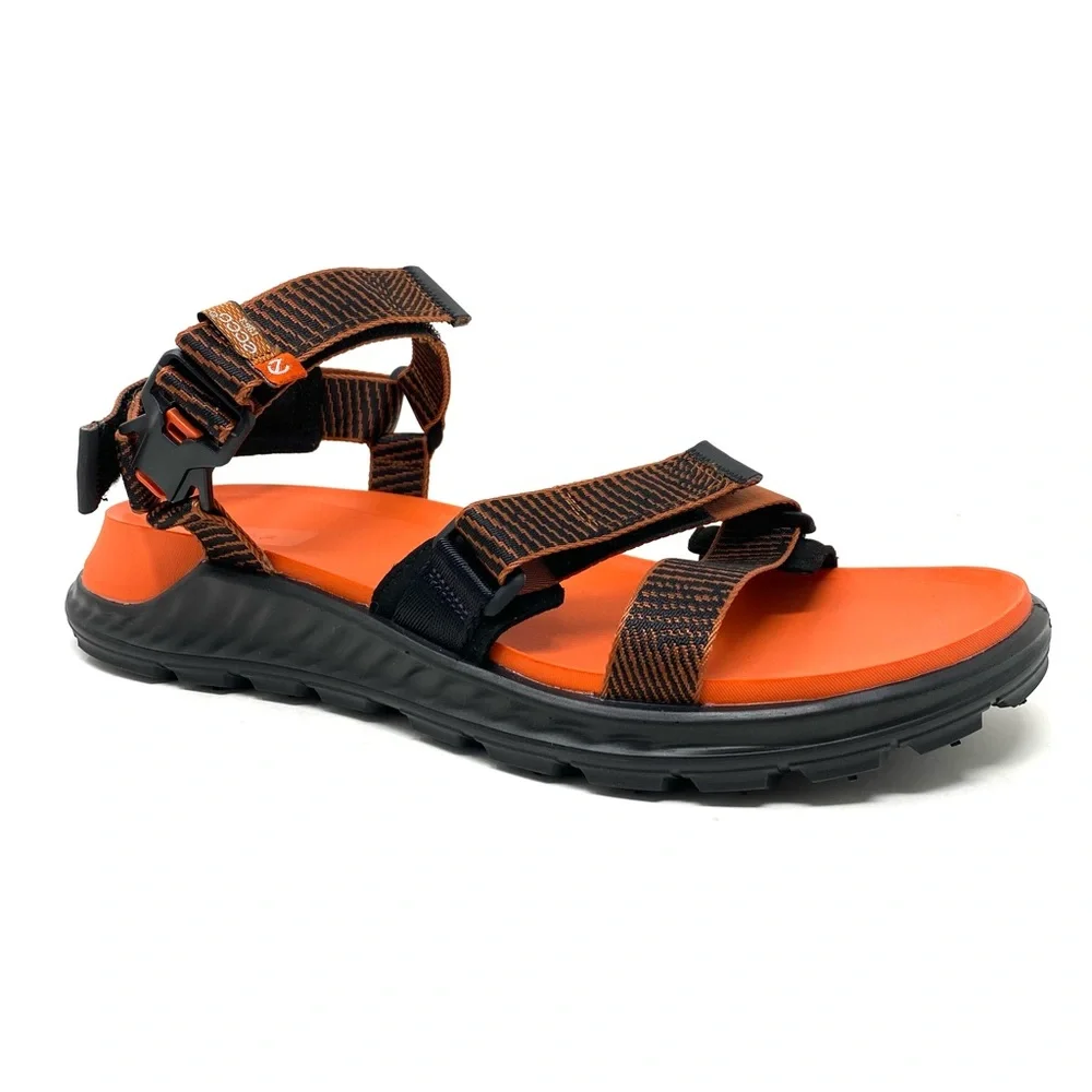 ECCO Men’s Exowrap Sandals Cognac/Black Size 47 (US 13–13.5) New in Box